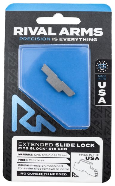 Picture of Rival Arms RARA80G002D Slide Lock  Extended Polished Stainless for Glock 34/17/19 Gen5