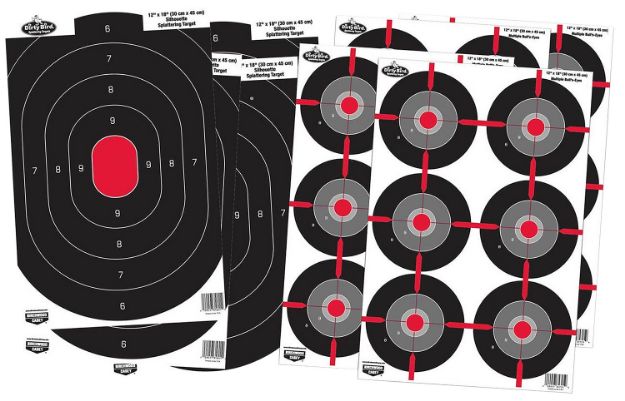 Picture of Birchwood Casey 35725 Dirty Bird Combo Pack Silhouette/Bullseye Paper Target 12" x 18" 8 Per Pkg