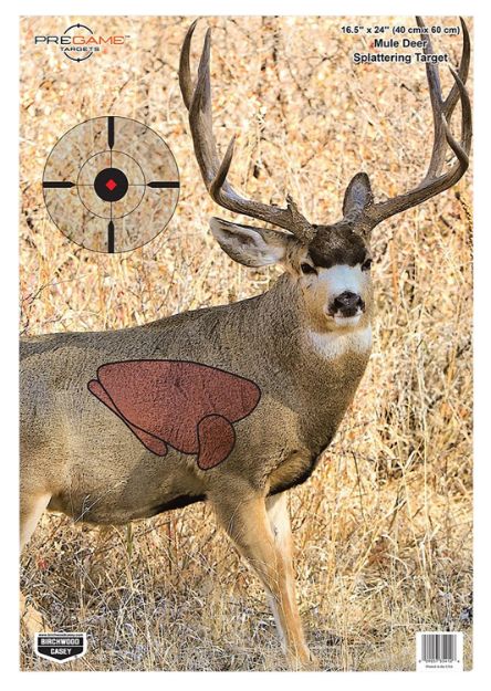 Picture of Birchwood Casey 35402 Pregame  Mule Deer Paper Target 16.50" x 24" 3 Per Pkg