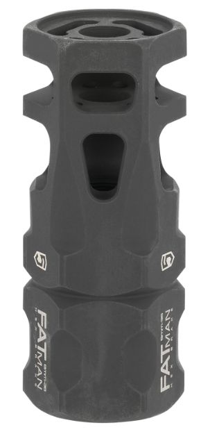 Picture of Phase 5 Weapon Systems FATMAN9MM FATman Hex Brake Black Parkerized Steel with 1/2"-36 tpi Threads & 3" OAL for 9mm, 7.62x39mm, 6.8mm AR-Platform