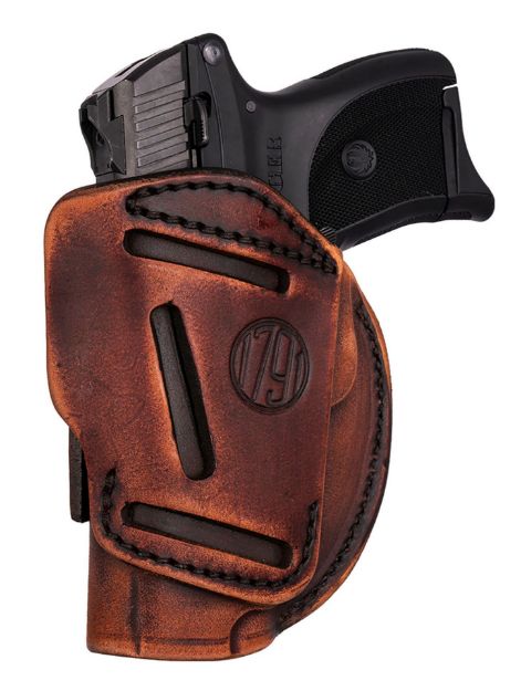 Picture of 1791 Gunleather 4WH1VTGR 4-Way  IWB/OWB Size 01 Vintage Leather Belt Clip Fits 1911 3-4" Right Hand