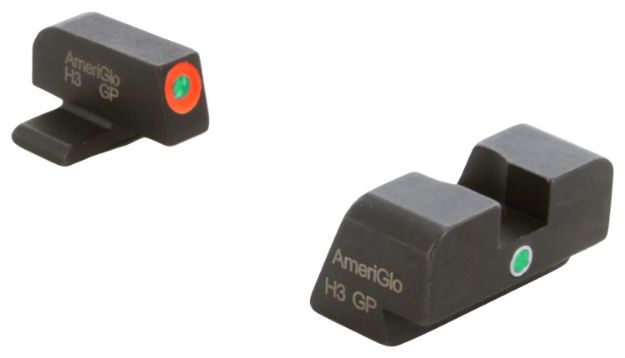 Picture of AmeriGlo XD201 i-Dot Sight set for Springfield Armory XD  Green Tritium Orange Outline Front Sight-Green Tritium Rear Sight