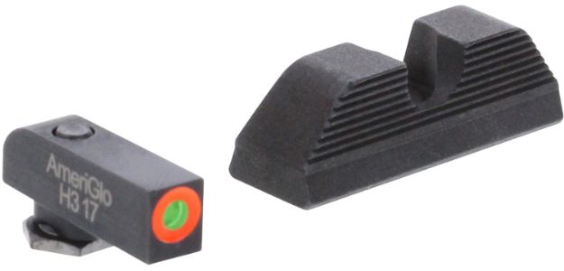 Picture of AmeriGlo GL5353 Protector Sight Set for Glock  Green Tritium Orange Outline Front Sight-Black Serrated Rear Sight