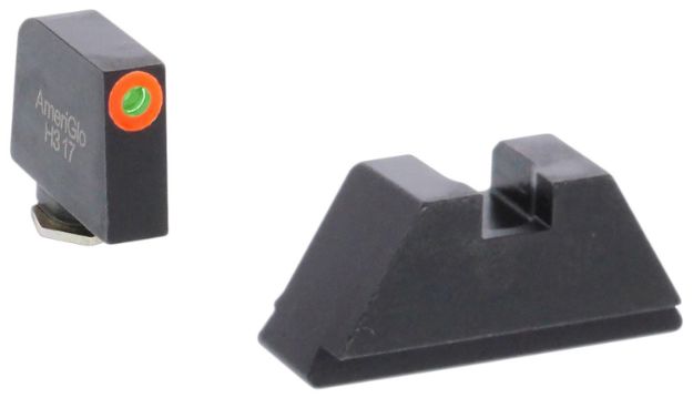 Picture of AmeriGlo GL511 Optic Compatible Sight Set for Glock  XL Tall Green Tritium Orange Outline Front Sight-Green Tritium Black Rear Sight