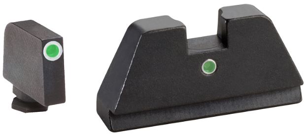 Picture of AmeriGlo GL191 Optic Compatible Sight Set for Glock  XL Tall Green Tritium White Outline Front Sight-Green Tritium  Rear Sight