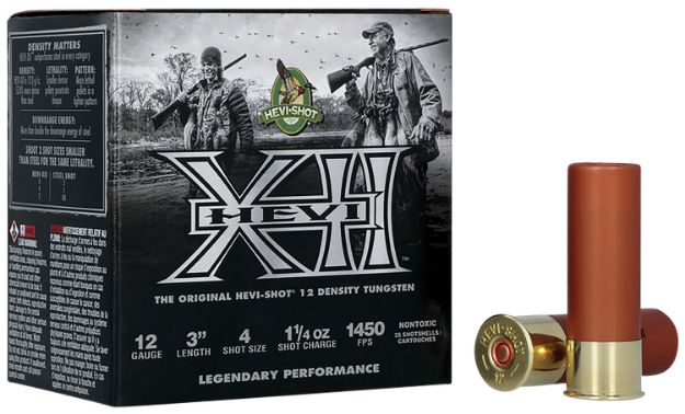 Picture of HEVI-Shot HS53304 HEVI-XII  12Gauge 3" 1 1/4oz Tungsten 4Shot 25 Per Box/10 Case