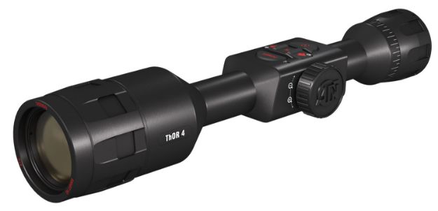 Picture of ATN TIWST4384A Thor 4 384 Thermal Rifle Scope Black Anodized 4.5-18x Multi Reticle 384x288, 60Hz Resolution Features Rangefinder