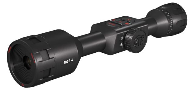 Picture of ATN TIWST4641A Thor 4 640 Thermal Rifle Scope Black Anodized 1-10x Multi Reticle 640x480 Resolution Features Rangefinder