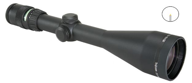 Picture of Trijicon 200033 AccuPoint  Black Hardcoat Anodized 2.5-10x56mm 30mm Tube, Illuminated Green Triangle Post Reticle