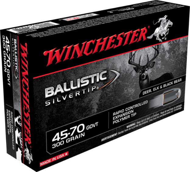 Picture of Winchester Ammo SBST4570 Ballistic Silvertip  45-70Gov 300gr Rapid Controlled Expansion Polymer Tip 20 Per Box/10 Case