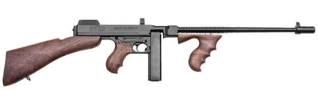 Picture of Thompson T1B 1927A-1 Deluxe 45 ACP Caliber with 16.50" Barrel, 20+1 Capacity Stick Magazine, Blued Metal Finish, Walnut Removable Fixed Stock & Wood Grip Right Hand