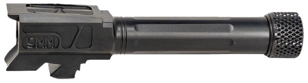 Picture of Faxon Firearms GB910N43SGQT Match Series  9mm Luger Compatible w/Glock 43/43X, Black Nitride 416R Stainless Steel, Straight Fluted/Target Crown Barrel