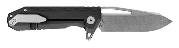 Picture of Southern Grind SG09030012 Penguin  3.50" Folding Drop Point Plain Stonewashed CPM S90V Blade, 4.63" Black Titanium Handle