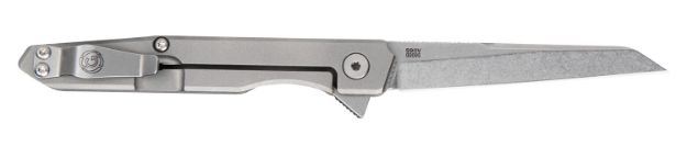 Picture of Southern Grind SG08300011 Quill  3" Folding Wharncliffe Plain Stonewashed CPM S90V Blade, 4" Stonewashed Titanium Handle