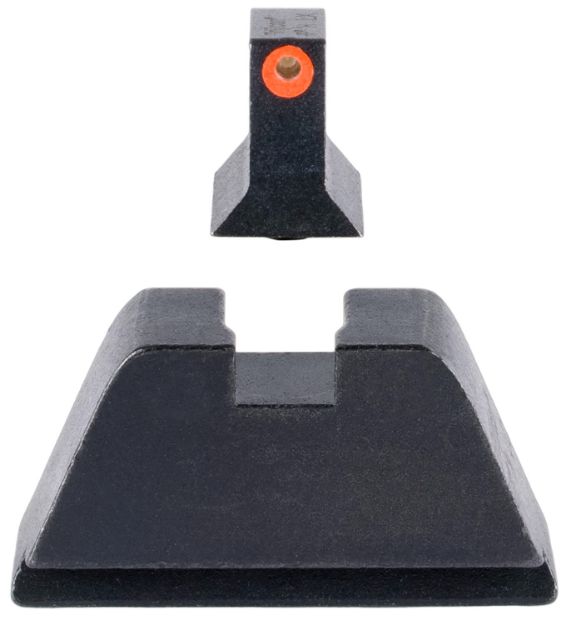 Picture of Trijicon GL201C601138 Suppressor/Optic Height Sights  Green/Tritium Orange Outline Front Sight-Black/Blank Rear Sight Glock 17/17L/19/22 Standard Frame