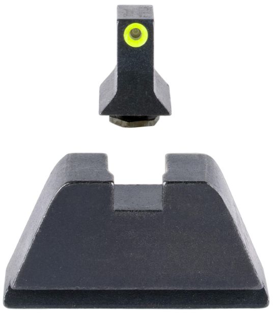 Picture of Trijicon GL201C601139 Suppressor/Optic Height Sights  Green/Tritium Yellow Outline Front Sight-Black/Blank Rear Sight Glock 17/17L/19/22 Standard Frame