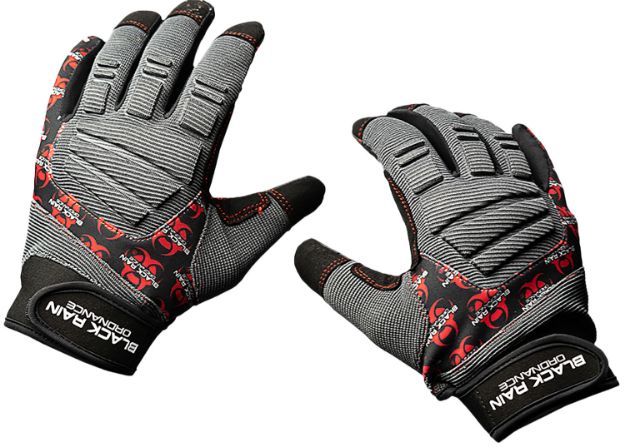 Picture of Black Rain Ordnance TACTGLOVEGRY/BLK/RDL Tactical Gloves  Black/Gray/Red Large Velcro