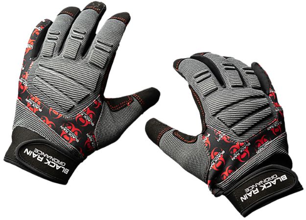 Picture of Black Rain Ordnance TACTGLOVEGRY/BLK/RD2XL Tactical Gloves  Black/Gray/Red 2XL Velcro