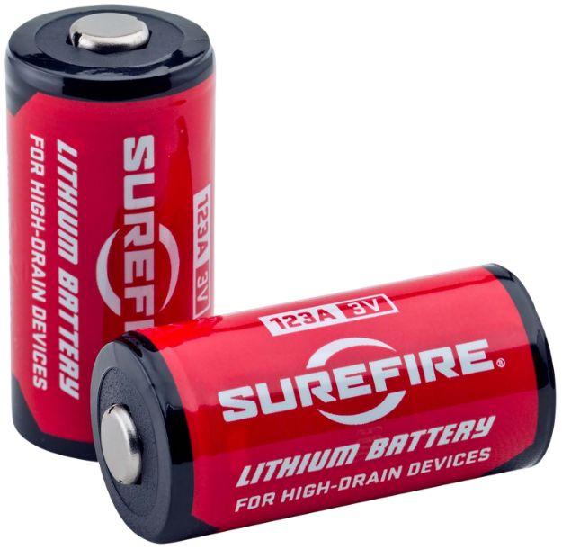 Picture of SureFire SF2SWBULK 123A Batteries  Red/Black 3.0 Volts 1,550 mAh (130/65 Pairs) Single Package Fishbowl