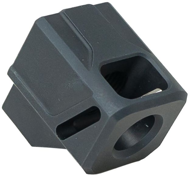 Picture of Faxon Firearms FFPACOMPDSG01 EXOS-513 Compensator Black Nitride 6061 Aluminum 1/2"x28 Threads 1.10" OAL Compatible w/ Glock Gen 3 19/17/34