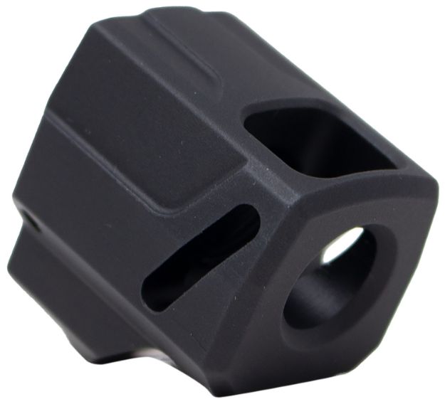 Picture of Faxon Firearms FFPACOMPSSS01 EXOS-525 Compensator Black Nitride 6061 Aluminum 1/2"x28 Threads 1.125" OAL Compatible w/ Sig Sauer P365/P365 XL