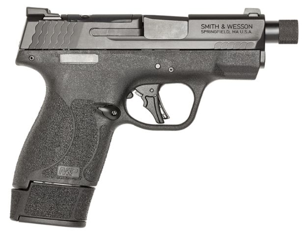 Picture of Smith & Wesson 14095 M&P9 Shield Plus Micro-Compact Frame 9mm 10+1 15+1 13+1 3.70" Black Armornite Stainless Steel Slide Black Polymer Frame Textured Grip