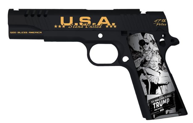 Picture of AUTO 1911TCAC18 1911 45 5" 7R TRUMP FIGHT BK/GLD