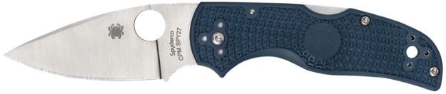 Picture of Spyderco C41PCBL5 Native 5 Lightweight 2.95" Folding Spear Point Plain CPM SPY27 SS Blade Cobalt Blue FRN Handle Includes Pocket Clip