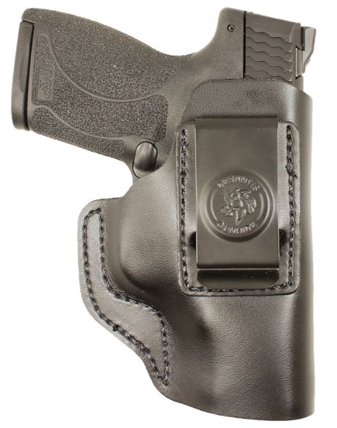 Picture of DeSantis Gunhide 031BA5EZ0 Insider  IWB Black Leather Belt Clip Fits S&W M&P 45/Shield M2.0 9/40 Right Hand