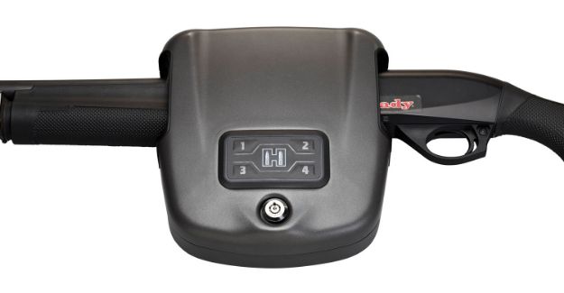 Picture of Hornady 98180 Rapid Safe Shotgun Wall Lock RFID Access Code Key Entry Black Steel Holds Shotgun 8.50" L x 9.20" W x 2.70" D