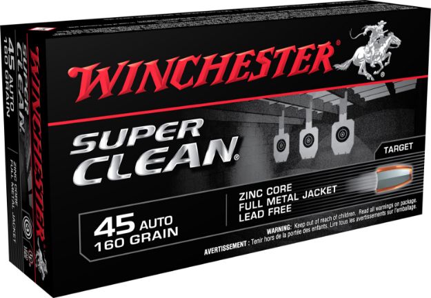 Picture of Winchester Ammo W45LF Super Clean  45ACP 160gr Lead Free Full Metal Jacket 50 Per Box/10 Case