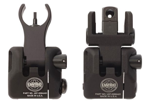 Picture of LWRC 2000065A01 Skirmish Back Up Iron Sights Set  Black Folding for AR-15