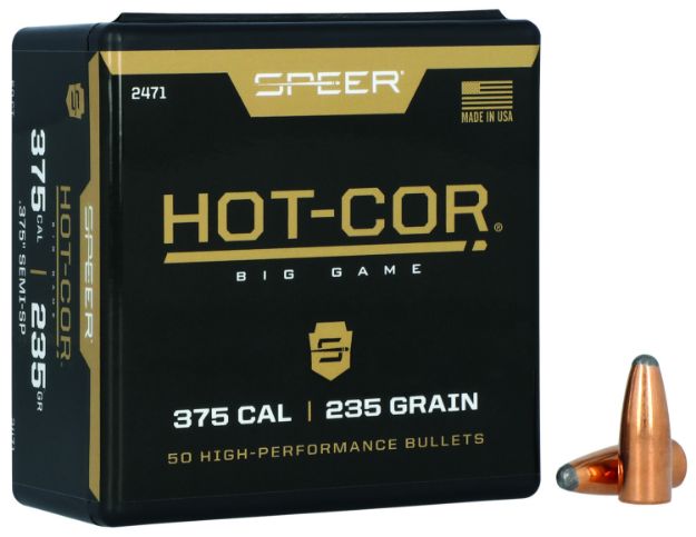 Picture of Speer 2471 Hot-Cor  375Cal 235gr Semi Spitzer Soft Point 50 Per Box/5 Case