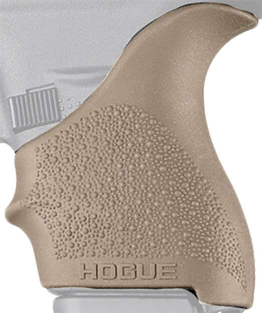 Picture of Hogue 18203 HandAll Beavertail Grip Sleeve Textured Flat Dark Earth Rubber for Glock 42, 43