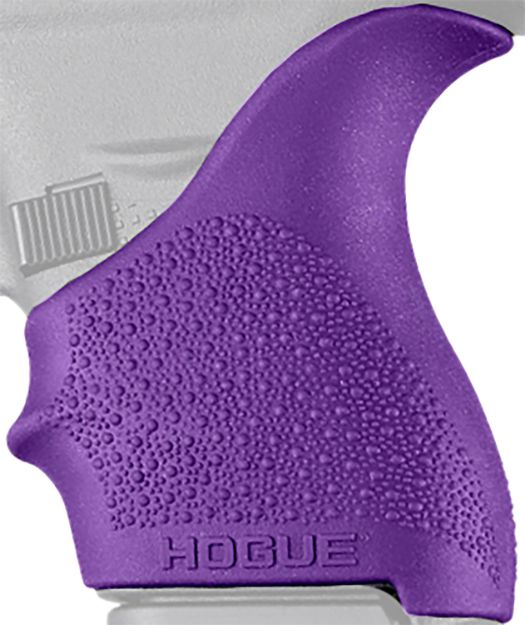 Picture of Hogue 18206 HandAll Beavertail Grip Sleeve Textured Purple Rubber for Glock 42, 43