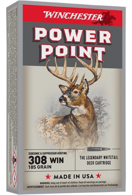 Picture of Winchester Ammo X308SUBX Power-Point  308Win 185gr 20 Per Box/10 Case