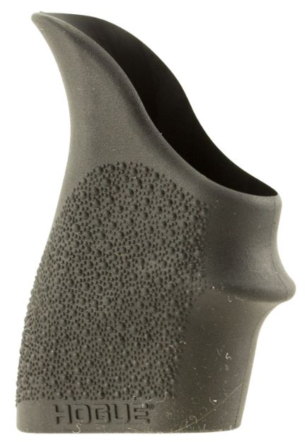 Picture of Hogue 18300 HandAll Beavertail Grip Sleeve made of Rubber with Textured Black Finish & Finger Groove for S&W M&P Shield (45); Kahr P-Series, CW (9 & 40)