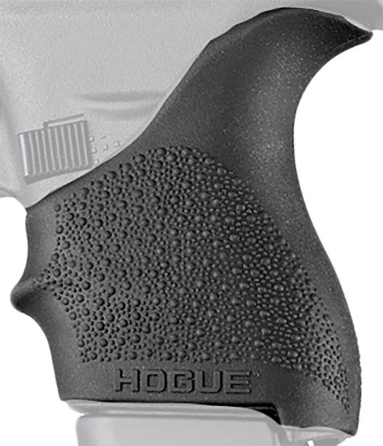 Picture of Hogue 18200 HandAll Beavertail Grip Sleeve Textured Black Rubber for Glock 42, 43