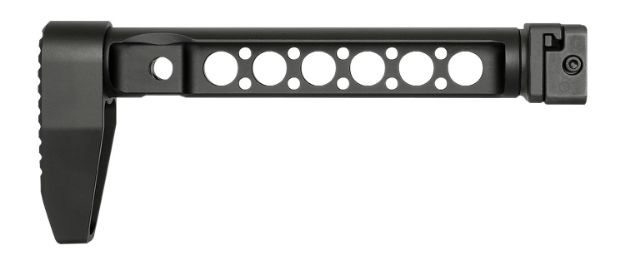 Picture of Midwest Industries MISTAPSFLWS Buttstock with Folding Adaptor  Black Steel with Minimalistic Butt Plate