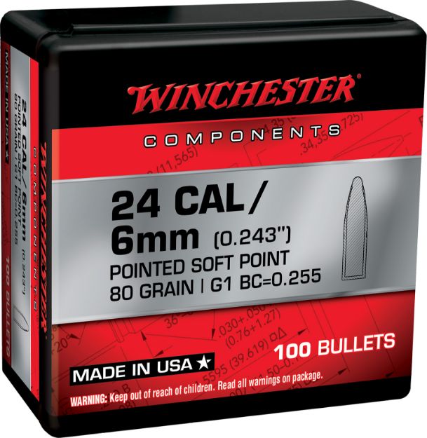 Picture of Winchester Ammo WB243SP80X Centerfire Rifle  243Win 80gr Pointed Soft Point 100 Per Box/10 Case