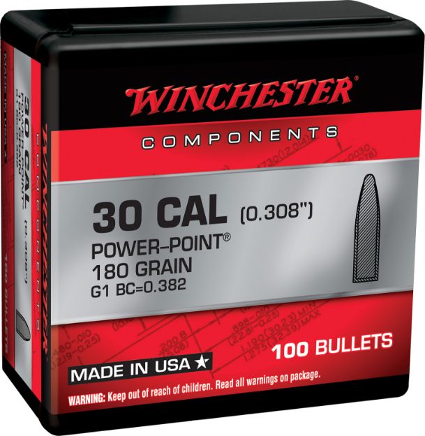 Picture of Winchester Ammo WB308P180X Centerfire Rifle  308Win 180gr Power Point 100 Per Box/10 Case