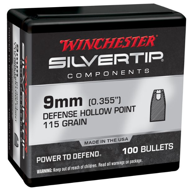 Picture of Winchester Ammo WB9ST115X Centerfire Handgun Reloading 9mm 115gr Silvertip Hollow Point 100 Per Box/10 Case