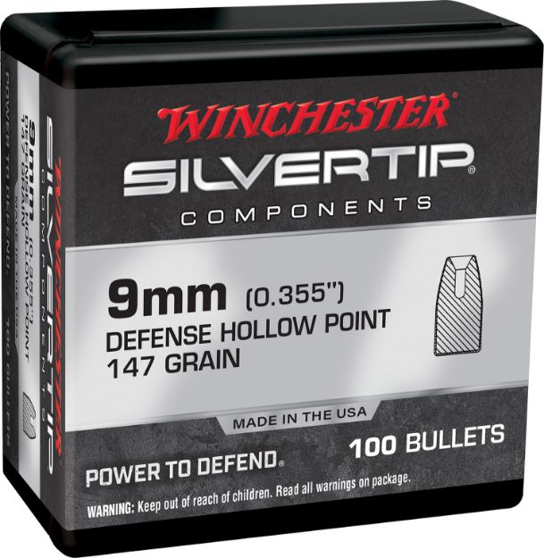 Picture of Winchester Ammo WB9ST147X Centerfire Handgun Reloading 9mm 147gr Silvertip Hollow Point 100 Per Box/10 Case