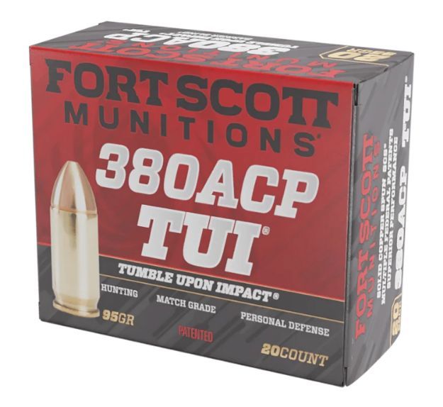 Picture of Fort Scott Munitions 380095SCV Tumble Upon Impact (TUI)  380ACP 95gr Solid Copper Spun 20 Per Box/25 Case