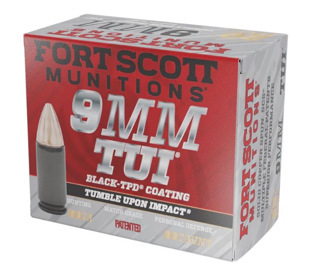 Picture of Fort Scott Munitions 9MM080SCVTPD Tumble Upon Impact (TUI)  9mmLuger 80gr Solid Copper Spun 20 Per Box/25 Case *TPD-9 Coated