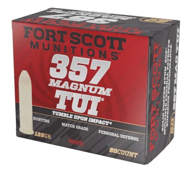 Picture of Fort Scott Munitions 357MAG125SCV Tumble Upon Impact (TUI)  357Mag 125gr Solid Copper Spun 20 Per Box/25 Case