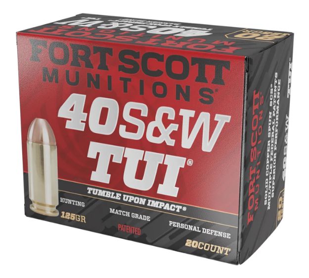 Picture of Fort Scott Munitions 400125SCV Tumble Upon Impact (TUI)  40S&W 125gr Solid Copper Spun 20 Per Box/25 Case