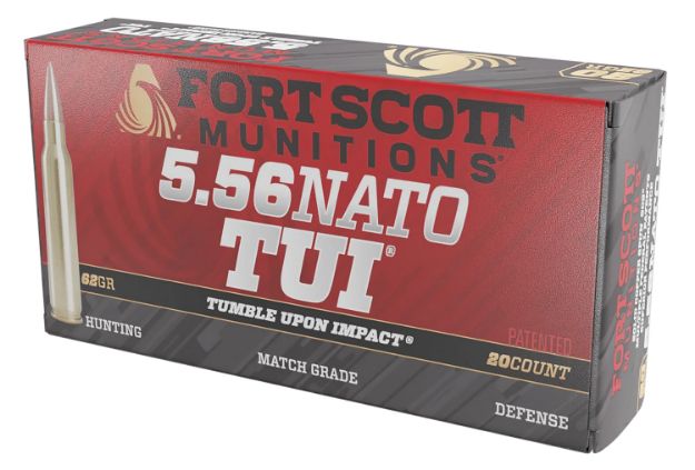 Picture of Fort Scott Munitions 556062SCV Tumble Upon Impact (TUI)  5.56x45mmNATO 62gr Solid Copper Spun 20 Per Box/25 Case