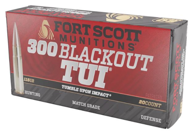 Picture of Fort Scott Munitions 300115SCV Tumble Upon Impact (TUI)  300Blackout 115gr Solid Copper Spun 20 Per Box/25 Case