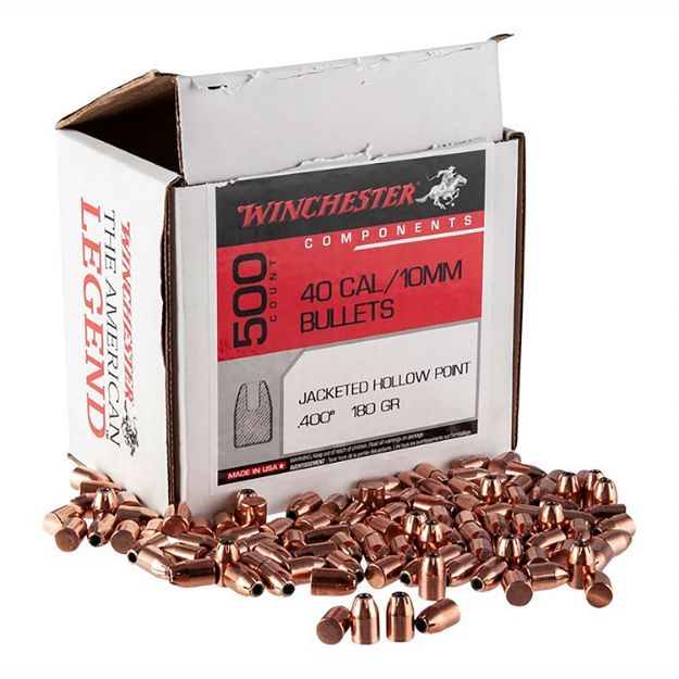 Picture of Winchester Ammo WB40HP180D Centerfire Handgun Reloading 40S&W 180gr Jacketed Hollow Point 500 Per Box/3 Case